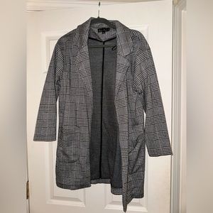 Plaid Pea Coat in Grey